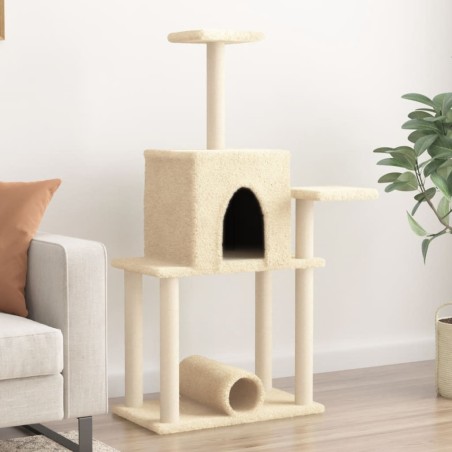 Arbre à chat avec griffoirs en sisal crème 122 cm 516367516367