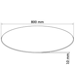 Dessus de table ronde en verre trempé 800 mm   516370516370