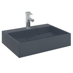 Vasque 50x38x11 cm fonte minérale/marbre anthracite 516378516378