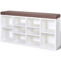 Banc de rangement à chaussures 10 compartiments Blanc 516478516478
