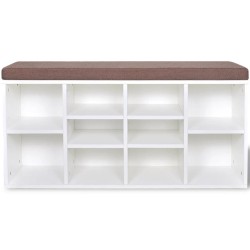 Banc de rangement à chaussures 10 compartiments Blanc 516478516478
