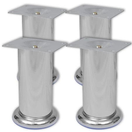4 pieds ronds de canapé en Nickel brossé 120 mm 516484516484