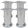 4 pieds ronds de canapé en Nickel brossé 120 mm 516484516484