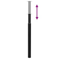 Pied de table télescopique 2 pcs Noir 710 mm - 1100 mm  516487516487
