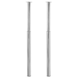 Pieds de table télescopique 2 pcs Chrome 710 mm - 1100 mm  516489516489
