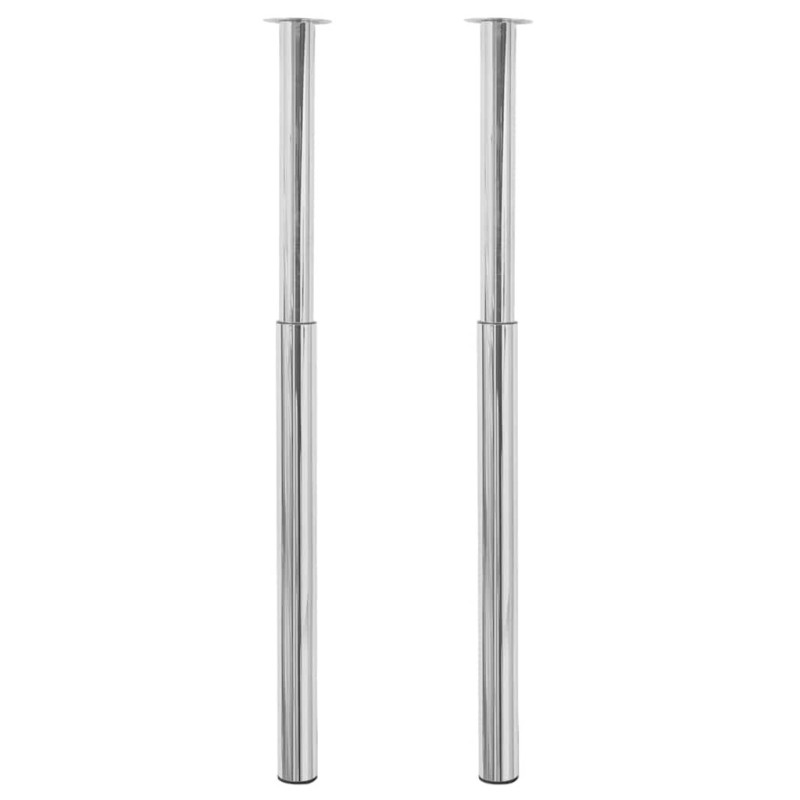Pieds de table télescopique 2 pcs Chrome 710 mm - 1100 mm  516489516489
