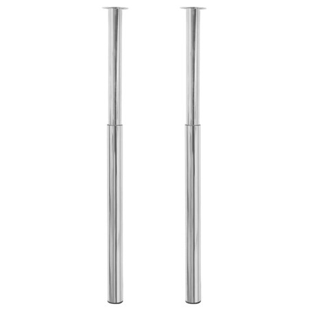 Pieds de table télescopique 2 pcs Chrome 710 mm - 1100 mm  516489516489