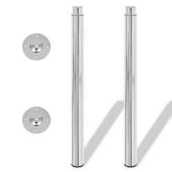 Pieds de table télescopique 2 pcs Chrome 710 mm - 1100 mm  516489516489