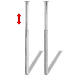Pieds de table télescopique 2 pcs Chrome 710 mm - 1100 mm  516489516489