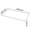 Dessus de table rectangulaire en verre trempé 1200 x 650 mm 516503516503