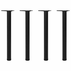 4 pieds de table réglables en hauteur 710 mm Noir 516505516505
