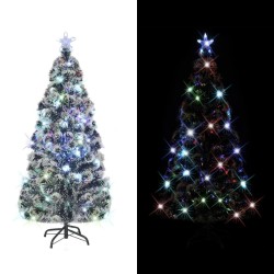 Arbre de Noël pré-éclairé avec support et LED 180 cm fibre optique 516511516511