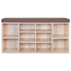 Banc de rangement à chaussures 10 compartiments Couleur chêne 516515516515