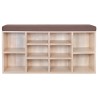 Banc de rangement à chaussures 10 compartiments Couleur chêne 516515516515