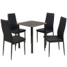 Ensemble table et chaise de salle à manger 5 pièces noir 516518516518