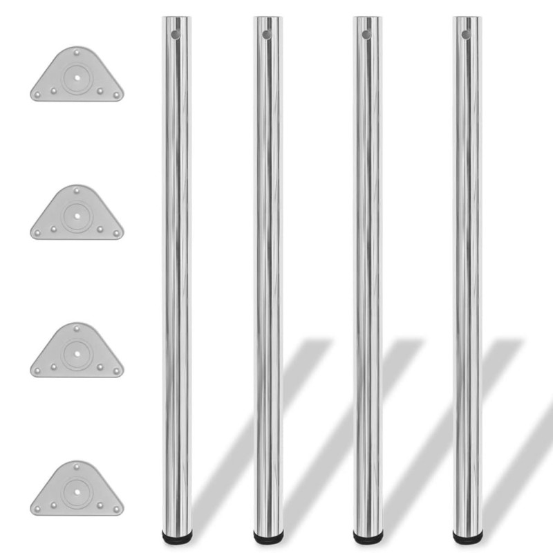 4 pieds de table réglables en hauteur 1100 mm Chromé 516519516519