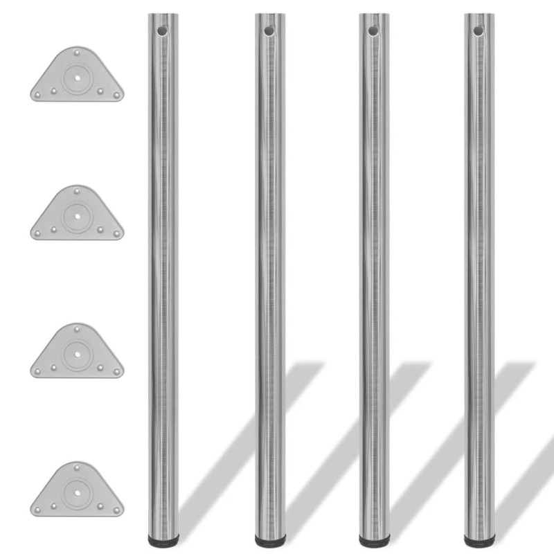 4 pieds de table réglables en hauteur 1100 mm Nickel brossé 516520516520