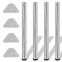 4 pieds de table réglables en hauteur 710 mm Chromé 516522516522
