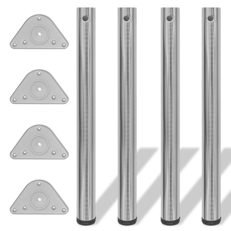 4 pieds de table réglables en hauteur 710 mm Nickel brossé 516524516524