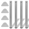 4 pieds de table réglables en hauteur 710 mm Nickel brossé 516524516524