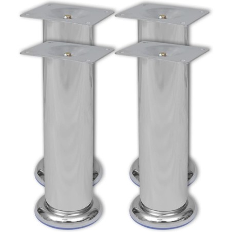 4 pcs Pieds ronds de canapé Chrome 180 mm 516527516527