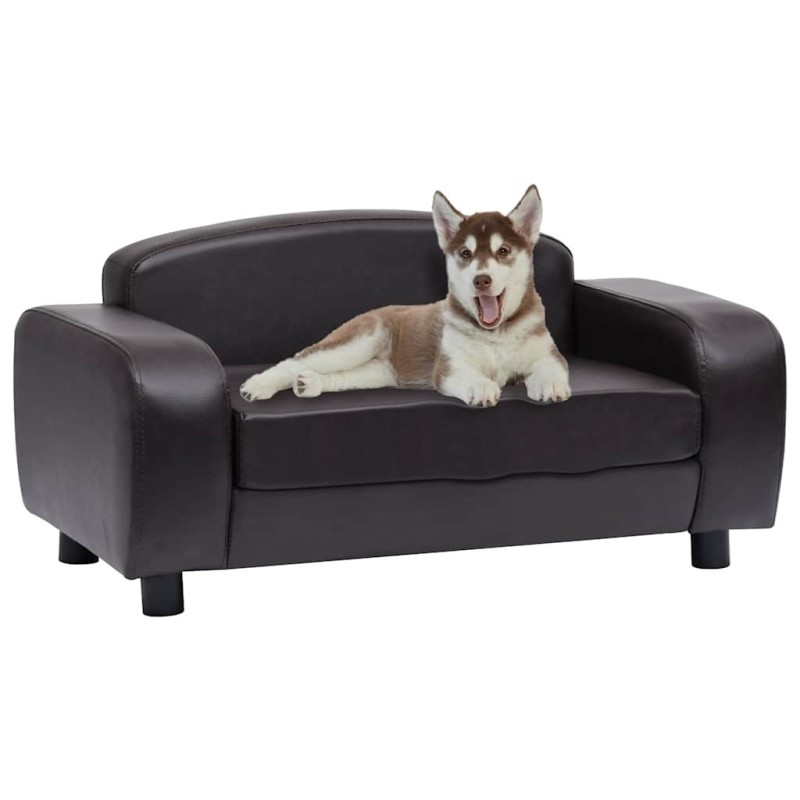 Canapé pour chien Marron 80x50x40 cm Similicuir 516539516539