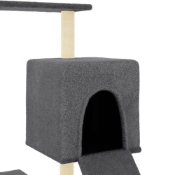 Arbre à chat avec griffoirs en sisal gris foncé 130,5 cm 516543516543