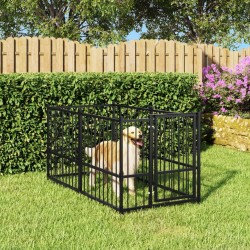 Chenil pour chien Noir 193,5x97x100 cm Acier 516560516560
