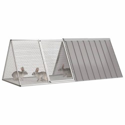 Cage pour lapin Gris 201,5x80,5x71 cm Acier galvanisé 516561516561