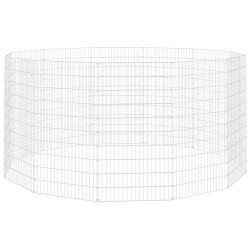 Enclos pour animaux en liberté 12 panneaux 54 x 100 cm Fer galvanisé 516564516564