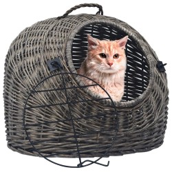 Cage de transport pour chats Gris 60x45x45 cm Saule naturel 516574516574
