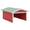 Garage de tondeuse à gazon 72x87x50 cm Rouge et blanc Sapin 516577516577