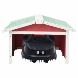 Garage de tondeuse à gazon 72x87x50 cm Rouge et blanc Sapin 516577516577