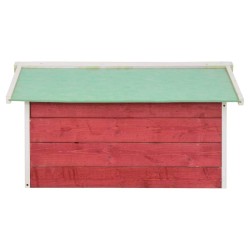 Garage de tondeuse à gazon 72x87x50 cm Rouge et blanc Sapin 516577516577