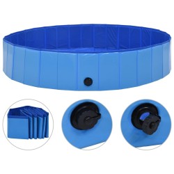 Piscine pliable pour chiens Bleu 160x30 cm PVC 516578516578