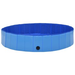 Piscine pliable pour chiens Bleu 160x30 cm PVC 516578516578