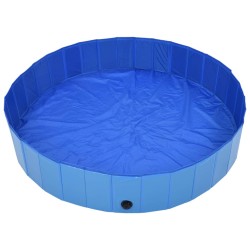 Piscine pliable pour chiens Bleu 160x30 cm PVC 516578516578