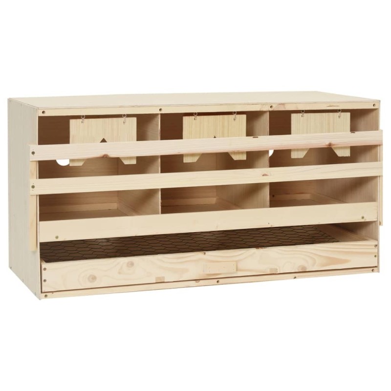 Pondoir 3 compartiments 72x33x38 cm bois de pin massif 516579516579