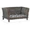 Panier pour chiens avec coussin Gris 50x33x30 cm Saule naturel 516582516582