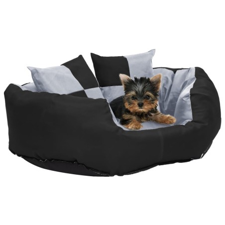 Coussin réversible lavable pour chien Gris et noir 65x50x20 cm 516692516692