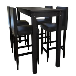 Set de 1 table de bar et 4 tabourets noir 516698516698