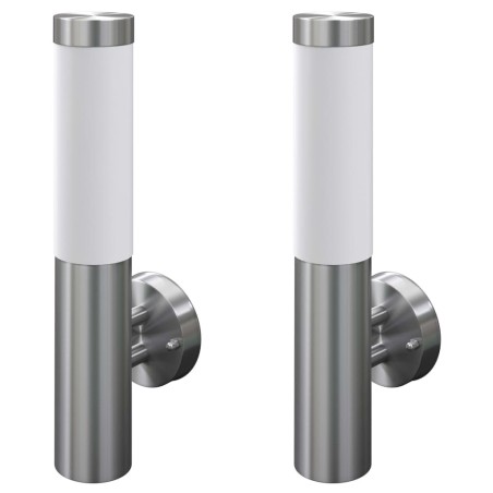 2 appliques murales cylindriques en acier inoxydable 516701516701