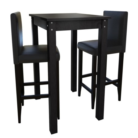 Set de 1 table de bar et 2 tabourets noir 516704516704