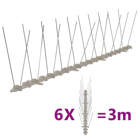 Ensemble de 6 pointes à 2 rangées contre oiseaux Plastique 3 m 516716516716
