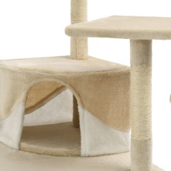 Arbre à chat avec griffoirs en sisal 203 cm Beige et Blanc 516731516731