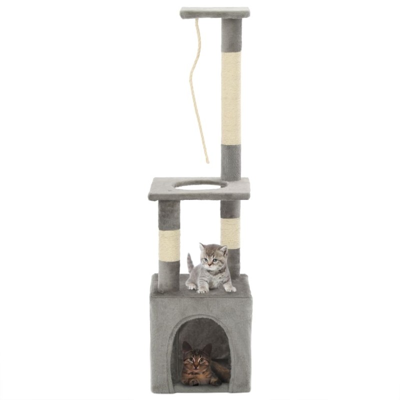 Arbre à chat avec griffoirs en sisal 109 cm Gris 516732516732