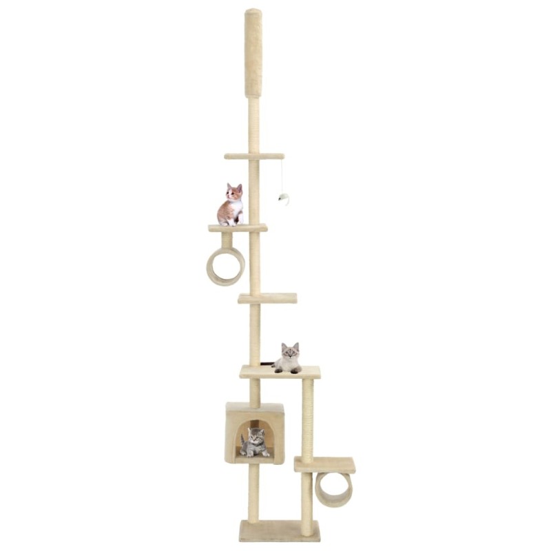 Arbre à chat avec griffoirs en sisal 260 cm Beige 516738516738