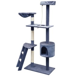Arbre à chat avec griffoirs en sisal 150 cm Bleu foncé 516743516743