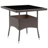 Ensemble à manger de jardin 3pcs Marron Résine tressée et verre 516746516746