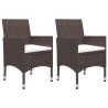 Ensemble à manger de jardin 3pcs Marron Résine tressée et verre 516746516746